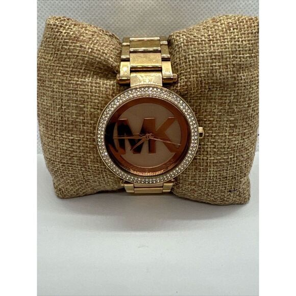 Michael Kors Parker MK5865 Women Rose Gold Analog Dial Quartz Wrist Watch JNA454 - Picture 1 of 11
